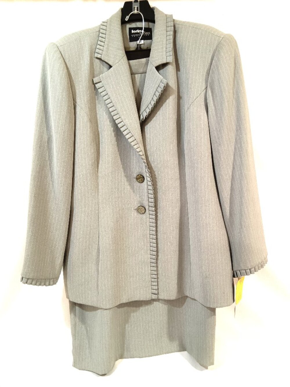 Lorina LaZinni Skirt Suit Size 20 Fits XXL Vintage Women 2 Piece Outfit NWT Gray
